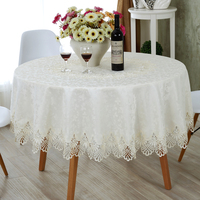 歌兰朵欧式米色圆桌布台布镂空桌布蕾丝茶几布坐垫靠垫绣花边桌布