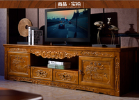 康米家具香樟木电视柜实木电视柜雕花大储藏空间