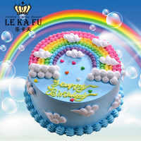 乐卡夫生日蛋糕特色创意拱形彩虹蛋糕定制成都北京同城配送免费