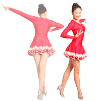 现代排舞 汉族民族三步踩大红纱裙 广场舞 舞蹈服装 演出服 民族