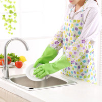 侨丰厨房加厚乳胶清洁家务手套加绒洗碗洗衣服橡胶防水胶皮手套