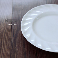 Nikko 骨瓷螺旋 西餐盘子 牛排盘平盘 陶瓷餐具7.5寸圆形酒店盘子