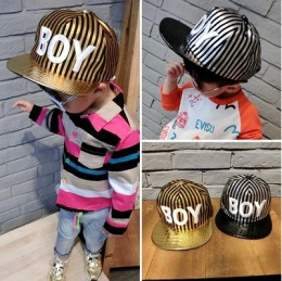 夏季韩版条纹儿童网帽 BOY帽子 NY棒球帽 EXO平沿嘻哈街舞宝宝帽
