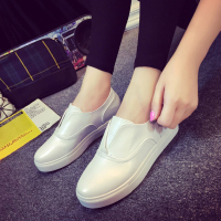蘑菇街平底女鞋夏2015韩版新款小白鞋乐福孕妇单鞋旅游懒人休闲鞋
