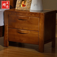 榆木家具 实木床头抽屉柜 现代新中式全实木床头柜 榆木储物柜