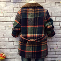 韩版中大童装冬装2015秋冬款加厚大童儿童呢子大衣 男童毛呢外套