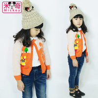米奇品牌2015秋冬韩版针织卡通羊绒衫儿童装毛衣男女童开衫包邮