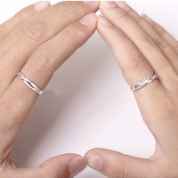 s925纯银微镶戒指配饰缠绵的爱情侣对戒婚戒男女银的戒指i环饰品