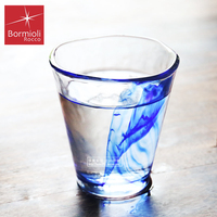 意大利进口 水晶云彩钢化玻璃杯子耐热茶杯蓝色创意水杯 东方水墨