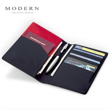 新品 德国MODERN 护照包多功能 证件包 真皮护照夹 机票夹旅行收