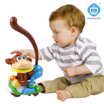 儿童早教益智摇套圈圈摆欢乐猴 电动万向发光发声摇摆 套套乐玩具