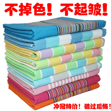 纯棉加厚老粗布床单单件全棉布单人学生双人被单枕套三件套1.51.8