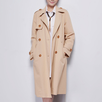 韩国2016春秋新款韩版修身显瘦双排扣中长款气质女式风衣外套