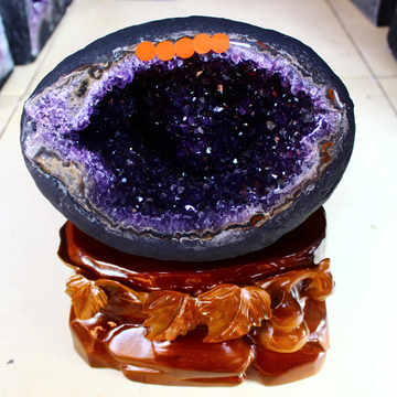AAAAA 天然水晶紫晶洞摆件 聚宝盆摆件原石 无水泥 水晶洞摆件