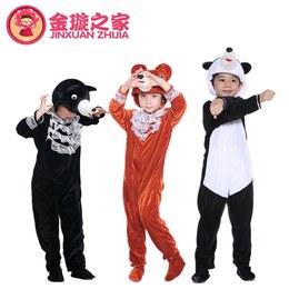 圣诞节熊猫棕熊演出黑熊儿童动物舞台表演服装卡通服饰亲子幼儿园