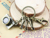 可爱小相机模型钥匙串 复古仿青铜钥匙扣饰品 经典日韩流行钥匙圈