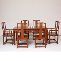宁楠中式 古典家具 老榆木 中式新现代风格 中式餐厅餐桌椅