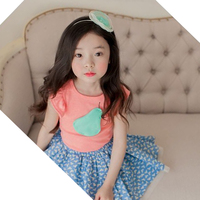 很漂亮！韩国品质夏款小鸭梨短袖女童T恤韩版纯棉女宝宝上衣童装