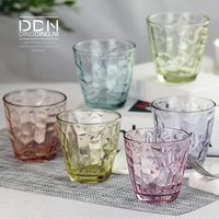 【天天特价 6只装】家用彩色玻璃杯套装水具果汁杯玻璃茶杯喝水杯