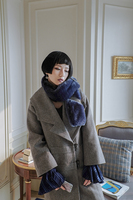 moya susu 2016独立设计款 简约印象 灰色 军装西装羊毛大衣