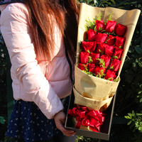 南京鲜花同城速递生日鲜花预定红玫瑰高档鲜花礼盒实体花店送花