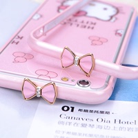 苹果iphone6可爱边框 6S水钻边框手机壳 plus蝴蝶结 5S粉色金属女