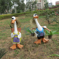 树脂卡通动物模型仿真鸭子唐老鸭工艺品学校公园林景观装饰品摆件