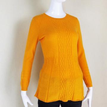 2015秋冬季新款羊绒衫女套头中长款圆领毛衣纯色打底衫长袖针织衫
