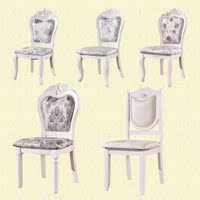 欧式餐椅实木套装组合 韩式田园宜家橡木雕花椅子象牙白梳妆凳子