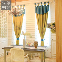 现代中式韩式高档棉麻遮光窗帘卧室客厅落地窗帘布纱成品定制窗纱