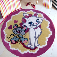 儿童地毯 卡通圆形地毯 高档纯羊毛手工地毯定制