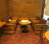 2016美式复古铁艺实木沙发椅客厅酒吧咖啡厅西餐厅卡座桌椅套件