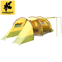夏诺多吉夏季帐篷户外用品野营装备双层4人帐篷防风防雨沙滩帐篷