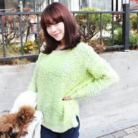 2015韩版冬装新款时尚宽松大圈圈毛套头针织毛衣H096