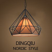 北欧创意铁艺钻石单头小吊灯简约现代个性复古酒吧台卧室餐厅灯具