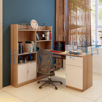 台式环保电脑桌台式书桌书架组合 书柜办公家用 特价简易写字台