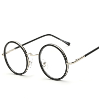 复古太子镜 女士文艺眼镜框 圆形眼镜架 平光镜有镜片 光学配近视
