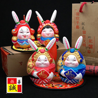 兔爷吉兔坊兔爷老北京泥塑工艺摆件特色礼品吉祥如意兔儿爷兔奶奶
