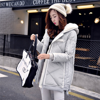 2015韩版羽绒服中长款女 新款军工装大码冬装外套加厚羊羔毛领