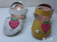 kakatree卡卡树童鞋韩版草莓女小童女宝宝软底舒适婴儿包头皮凉鞋