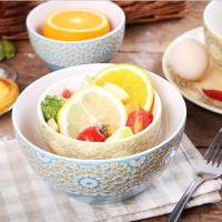 汉礼陶瓷樱花日式陶瓷4.5寸米饭早餐粥碗7.5寸汤碗拉泡面沙拉碗