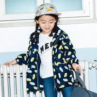 女童韩版迷彩加厚休闲冲锋衣中大童夹棉两穿外套户外运动服冬装