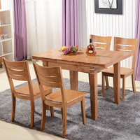 现代简约实木餐桌餐椅 复古可伸缩餐桌餐椅组合橡木小户型餐桌