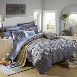 家纺床上用品纯棉四件套秋冬1.8m全棉被套双人斜纹棉2.0床单式