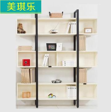 钢木书柜组合书架置物货架创意书架柜落地简易书柜