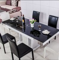 现代简约钢化玻璃可折叠伸缩储物小户型餐桌实木火锅餐桌椅组合