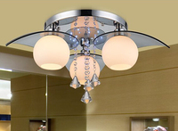 现代温馨LED客厅水晶吸顶灯圆形卧室时尚个性餐厅灯具饰灯泡特价