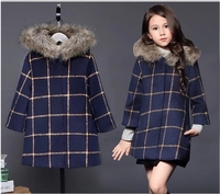 童装女童外套加厚秋冬韩版2015新款中大童长款毛呢子大衣