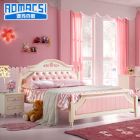 简约现代 新款儿童家具儿童床女孩床实木单人床卧室套房1.2米床