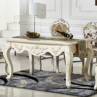 欧美诺尚 欧式古典餐桌 新款法式象牙白餐桌 手工描金银花饰 包邮